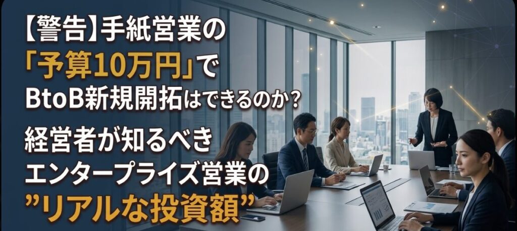 「予算10万円」でBtoB新規開拓はできるのか？経営者が知るべきエンタープライズ営業の”リアルな投資額”アイキャッチ画像